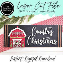 Load image into Gallery viewer, Country Christmas Farmhouse Mantle Sign SVG File | Laser Cut File | Christmas SVG | Country Barn Laser File | Farmhouse SVG | Mantle Decor
