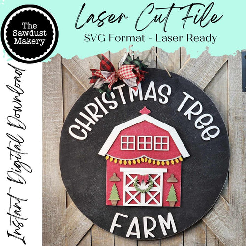 Christmas Tree Farm Door Hanger 10.5