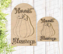 Load image into Gallery viewer, Interchangeable Large Arched Boho Sign Insert | Harvest Blessings Sign | SVG Laser Cut File | Boho Signs | Seasonal Interchangeable SVG
