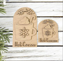 Load image into Gallery viewer, Interchangeable Large Arched Boho Sign Insert | Hot Cocoa | SVG Laser Cut File | Boho Signs | Seasonal Interchangeable SVG
