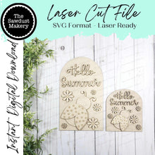 Load image into Gallery viewer, Interchangeable Large Arched Boho Sign Insert | Ladybug Sign | SVG Laser Cut File | Boho Signs | Seasonal Interchangeable SVG
