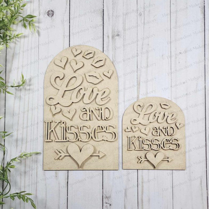 Interchangeable Large Arched Boho Sign Insert | Love and Kisses Sign ...
