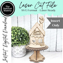Load image into Gallery viewer, Add-on File for Decorative Interchangeable Pedestal Stand | Love Shack Scene | Laser Cut File | Seasonal Interchangeable | Pedestal SVG
