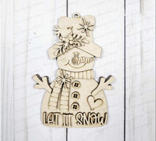 Load image into Gallery viewer, Let it Snow Snowman Ornament SVG File | Laser Cut File | Christmas Ornament SVG | Snowman SVG | Snowman Ornament Svg

