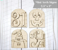 Load image into Gallery viewer, Halloween Mini Arch Sign Set SVG Sign Bundle | Seasonal Interchangeable Mini Sign Bundle | SVG Laser Cut File | Boho Signs

