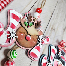 Load image into Gallery viewer, Candy Cane Joy Christmas Ornament Bundle SVG File | Laser Cut File | Gingerbread svg | Snowman svg | Gnome svg | Reindeer svg
