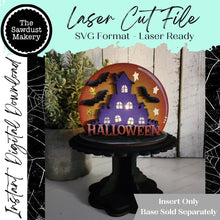 Load image into Gallery viewer, Add-on File for Decorative Interchangeable Pedestal Stand | Halloween Haunted House Votive Scene | Seasonal Interchangeable | Pedestal SVG
