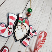 Load image into Gallery viewer, North Pole Candy Cane Joy Christmas Ornament Bundle SVG File | Laser Cut File | Elf svg | Santa svg | Mrs. Claus svg | Christmas Ornaments
