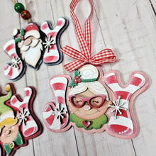 Load image into Gallery viewer, North Pole Candy Cane Joy Christmas Ornament Bundle SVG File | Laser Cut File | Elf svg | Santa svg | Mrs. Claus svg | Christmas Ornaments
