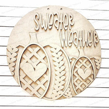 Load image into Gallery viewer, Sweater Weather Door Hanger 10.5&quot; SVG File | Laser Cut File | Fall SVG File | Door Hanger | Sweater Pumpkin SVG
