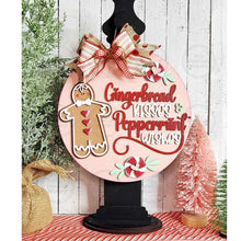 Load image into Gallery viewer, Gingerbread Kisses Door Hanger 10.5&quot; SVG File | Laser Cut File | Gingerbread SVG File | Door Hanger | Gingerbread Christmas SVG
