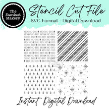 Load image into Gallery viewer, Digital Stencil Set | Christmas Stencils | Stencil SVG | Candy Cane | Christmas Tree | Starry Sky | Ho Ho Ho Stencil | Stencil File
