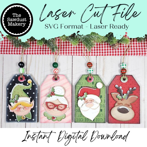 North Pole Ornament Gift Card Holder Laser Cut SVG File | Christmas Ornaments | Laser SVG File | Christmas Gift | Gift Tag SVG