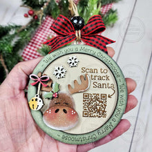Load image into Gallery viewer, Moose Santa Tracker Christmas Ornament SVG File | Laser Cut File | Christmas Ornament SVG | Ornament SVG | Moose Laser Svg
