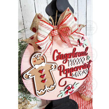 Load image into Gallery viewer, Gingerbread Kisses Door Hanger 10.5&quot; SVG File | Laser Cut File | Gingerbread SVG File | Door Hanger | Gingerbread Christmas SVG

