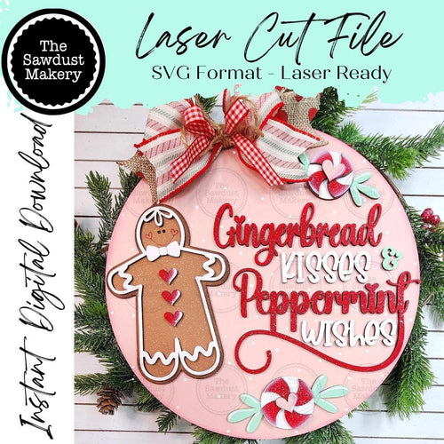 Gingerbread Kisses Door Hanger 10.5