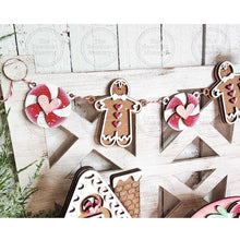 Load image into Gallery viewer, Gingerbread Christmas Decor Set Tiered Tray Display SVG File | Laser Cut File | Gingerbread House SVG | Peppermints | Gingerbread Cookies
