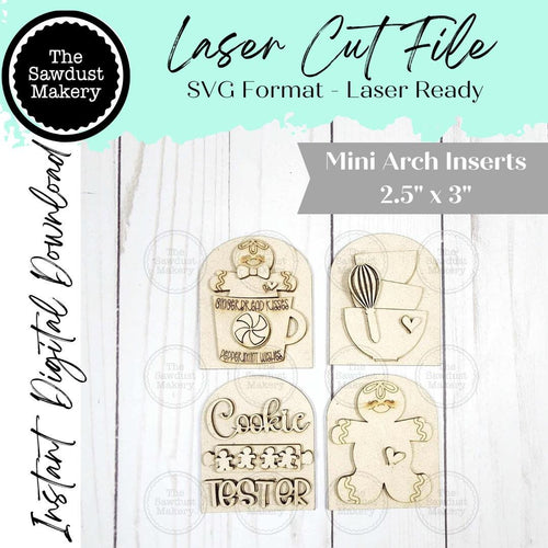 Gingerbread Mini Arch Sign Set SVG Sign Bundle | Seasonal Interchangeable Mini Sign Bundle | SVG Laser Cut File | Boho Signs