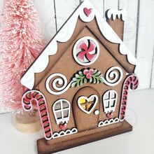 Load image into Gallery viewer, Gingerbread House Votive Shelf Sitters SVG File | Laser Cut File | Gingerbread SVG | Christmas laser File | Gingerbread Icing | Peppermints
