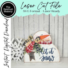 Load image into Gallery viewer, Let it Snow Snowman SVG | Snowman laser cut file | Let it Snow | Shelf Sitter Snowman SVG | Let it Snow SVG | Frosty svg | Winter svg
