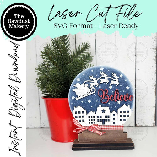 Snow Globe Ornament SVG File | Laser Cut File | Christmas Ornament Kit | Ornament SVG | Winter | Christmas SVG Personalized