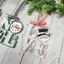 Load image into Gallery viewer, Snowman Word Ornament Bundle Christmas Ornament SVG File | Laser Cut File | Christmas Ornament SVG | Snowman Ornament svg | Snowman SVG
