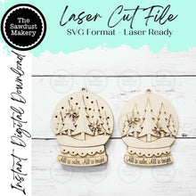 Load image into Gallery viewer, Winter Trees Lighted Snow Globe Ornament SVG File | Laser Cut File | Fairy Light Ornament svg | Ornament SVG | Winter svg
