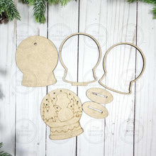 Load image into Gallery viewer, Winter Snowman Lighted Snow Globe Ornament SVG File | Laser Cut File | Fairy Light Ornament svg | Shelf Sitter SVG | Winter svg
