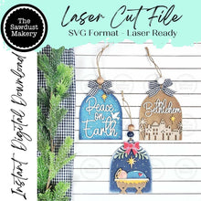 Load image into Gallery viewer, Nativity Arch Christmas Ornament Bundle 2 Laser Cut SVG File | Christmas Ornament SVG | Ornament Bundle SVG | Nativity Ornaments
