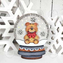 Load image into Gallery viewer, Bear Baby&#39;s First Christmas Lighted Snow Globe Ornament SVG File | Laser Cut File | Fairy Light Ornament svg | Ornament SVG | Bear svg
