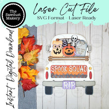 Load image into Gallery viewer, Add-on for Interchangeable Farmhouse Truck SVG | 12&quot; and 24&quot; Truck SVG | Skeleton Spook Squad Truck | Halloween | Truck Interchangeable SVG
