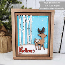 Load image into Gallery viewer, Oh Deer Christmas Trio Sign Bundle Laser Cut File | Interchangeable Frame | Christmas Sign Inserts | 5" x 6.25" signs | Reindeer SVG
