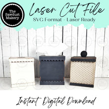 Load image into Gallery viewer, Interchangeable Display Box Votive Cube SVG | Display Box SVG | Laser Cut File | Seasonal Interchangeable Signs | Votive Cube | Office Decor
