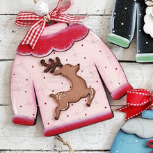 Load image into Gallery viewer, Christmas Sweaters Pop-Out Christmas Ornament SVG File | Laser Cut File | Christmas Ornament SVG | DIY Ornament Bar svg
