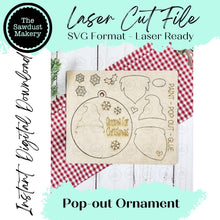 Load image into Gallery viewer, Gnome for Christmas Pop-Out Christmas Ornament SVG File | Laser Cut File | Christmas Ornament SVG | DIY Ornament Bar svg
