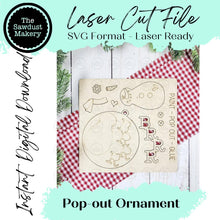 Load image into Gallery viewer, Brrr Snowman Pop-Out Christmas Ornament SVG File | Laser Cut File | Christmas Ornament SVG | DIY Ornament Bar svg
