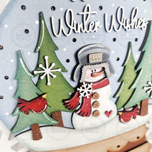 Load image into Gallery viewer, Snowman Snow Globe Light up Shelf Sitter Standing Sign File SVG | Christmas Laser Cut File | Winter Mantle decor | Snowman Svg | Winter svg
