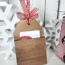 Load image into Gallery viewer, Gingerbread Shelf Sitter and Ornament Gift Card Holder Laser Cut File | Christmas Ornament | Laser SVG File | Christmas Gift | Gift Tag SVG
