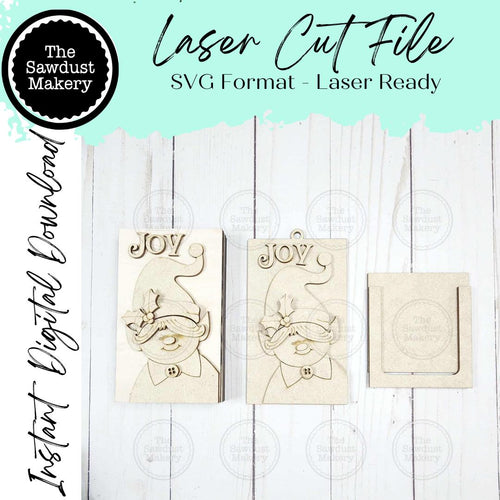 Elf Shelf Sitter and Ornament Gift Card Holder Laser Cut File | Christmas Ornaments | Laser SVG File | Christmas Gift | Gift Tag SVG
