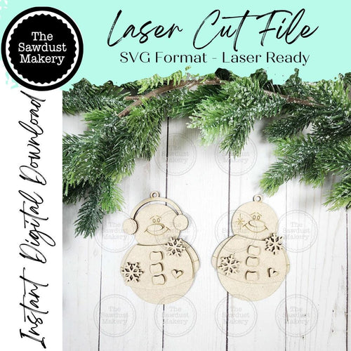Roly Poly Snowman Christmas Ornament Bundle SVG File | Laser Cut File | Christmas Ornament SVG | Gift Card SVG | Snowman Ornaments