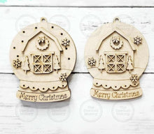 Load image into Gallery viewer, Farmhouse Barn Lighted Snow Globe Ornament SVG File | Laser Cut File | Fairy Light Ornament svg | Ornament SVG | Winter svg
