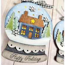 Load image into Gallery viewer, Happy Holiday Home Lighted Snow Globe Ornament SVG File | Laser Cut File | Fairy Light Ornament svg | Ornament SVG | Prim Home svg
