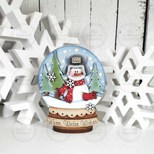 Load image into Gallery viewer, Winter Snowman Lighted Snow Globe Ornament SVG File | Laser Cut File | Fairy Light Ornament svg | Shelf Sitter SVG | Winter svg
