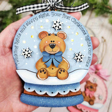 Load image into Gallery viewer, Bear Baby&#39;s First Christmas Lighted Snow Globe Ornament SVG File | Laser Cut File | Fairy Light Ornament svg | Ornament SVG | Bear svg
