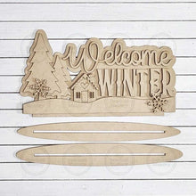Load image into Gallery viewer, Welcome Winter Shelf Sitter Standing Sign File SVG | Winter Laser Cut File | Winter Mantle decor | Christmas SVG | Winter SVG | Word Art Svg
