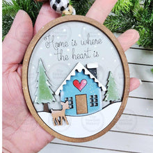 Load image into Gallery viewer, Winter Cabin Ornament SVG File | Laser Cut File | Christmas Ornament Kit | Ornament SVG | Winter | Christmas SVG Personalized
