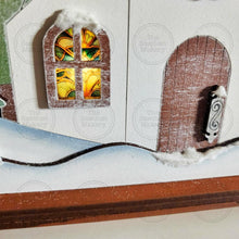 Load image into Gallery viewer, Christmas Church Light up Shelf Sitter Standing Sign File SVG | Christmas Laser Cut File | Winter Mantle decor | Vintage Christmas Svg
