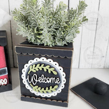 Load image into Gallery viewer, Interchangeable Display Box Votive Cube SVG | Display Box SVG | Laser Cut File | Seasonal Interchangeable Signs | Votive Cube | Office Decor
