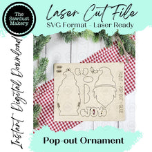 Load image into Gallery viewer, Joy Gnome Pop-Out Christmas Ornament SVG File | Laser Cut File | Christmas Ornament SVG | DIY Ornament Bar svg
