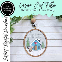 Load image into Gallery viewer, Winter Cabin Ornament SVG File | Laser Cut File | Christmas Ornament Kit | Ornament SVG | Winter | Christmas SVG Personalized
